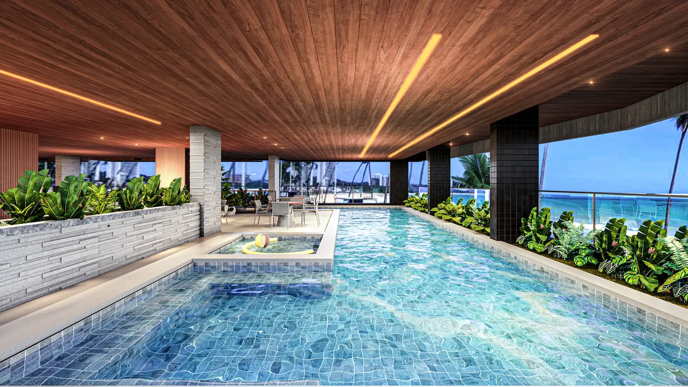 Piscina panorâmica do Altimus com vista para o mar