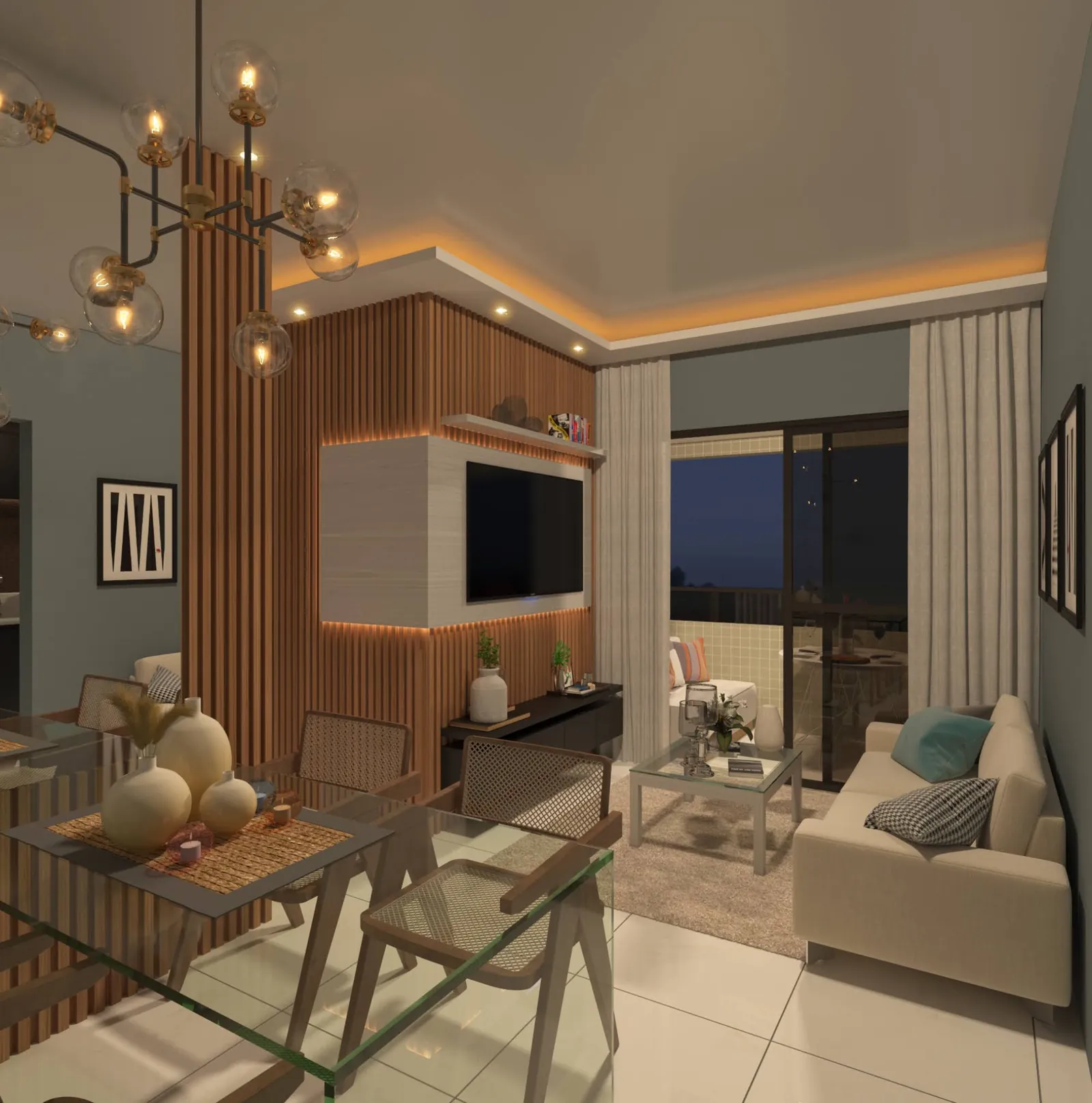 Sala de estar e jantar do Ethos Residence 2