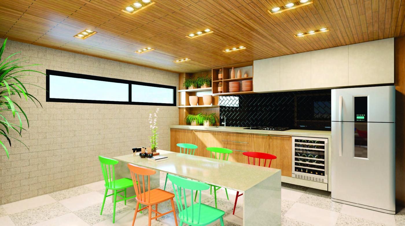 Espaço gourmet do Lounge Residence
