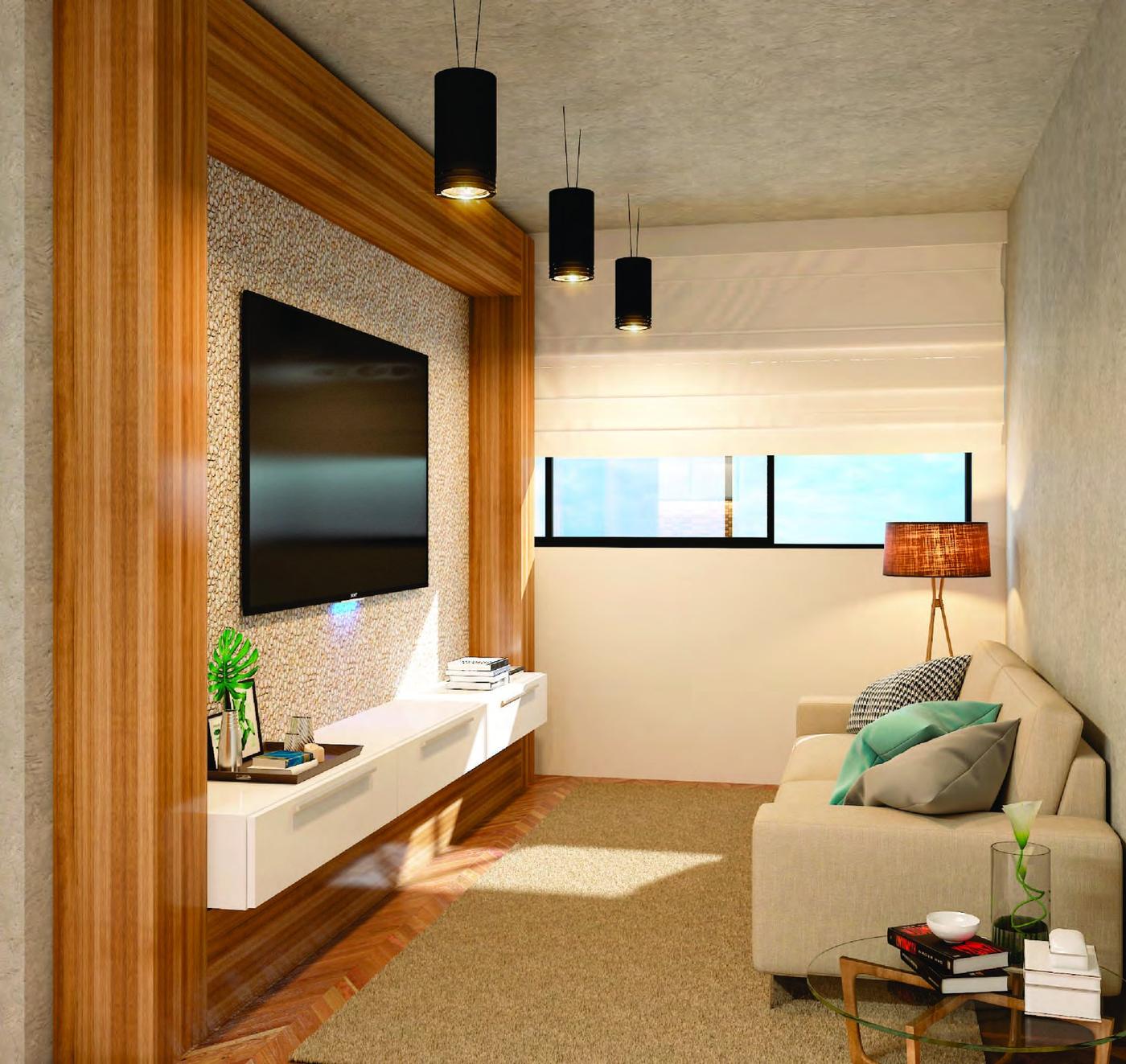 Sala de estar ilustrativa do Lounge Residence