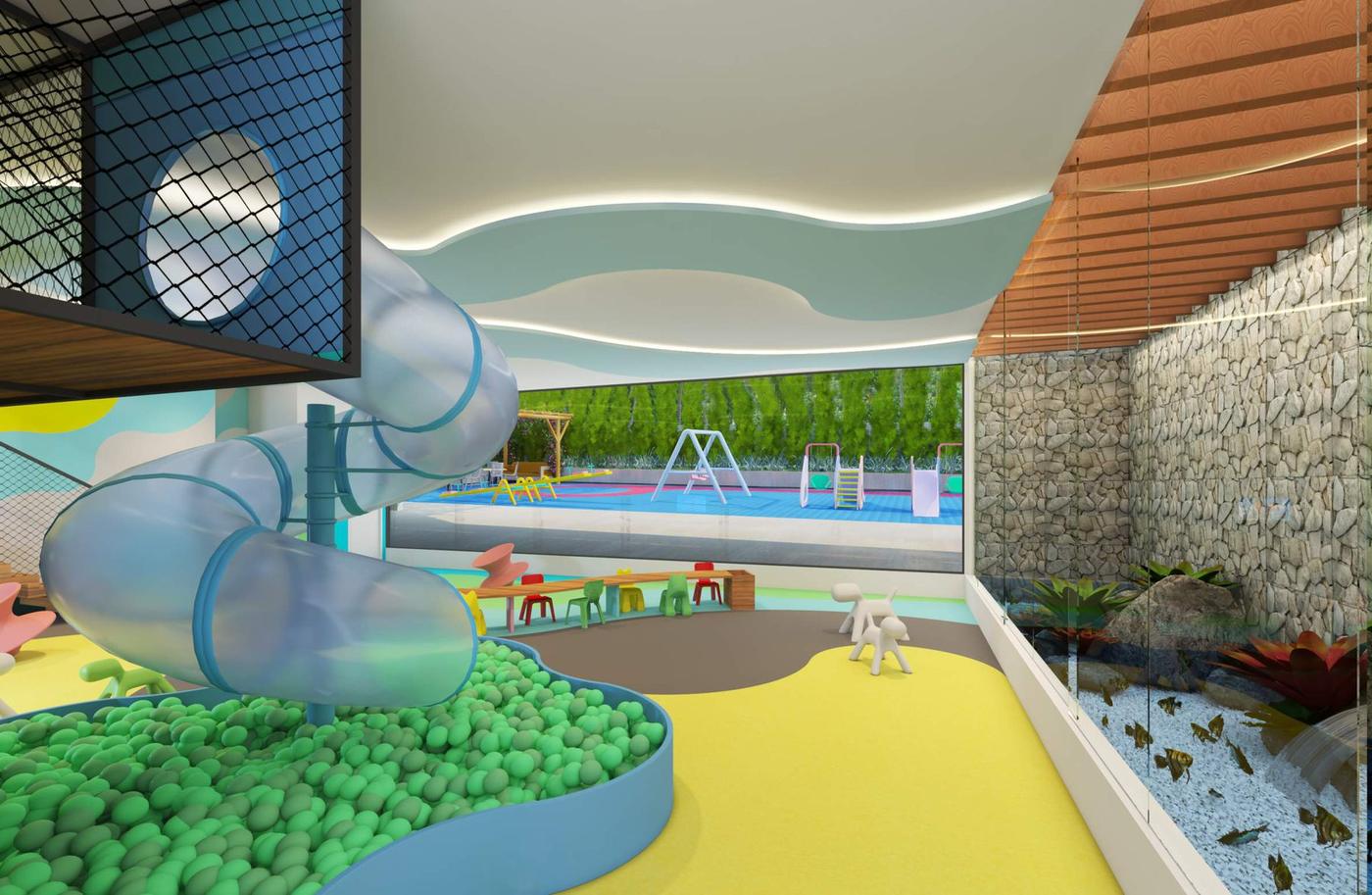 Espaço infantil e kids open integrados do Maison Plage