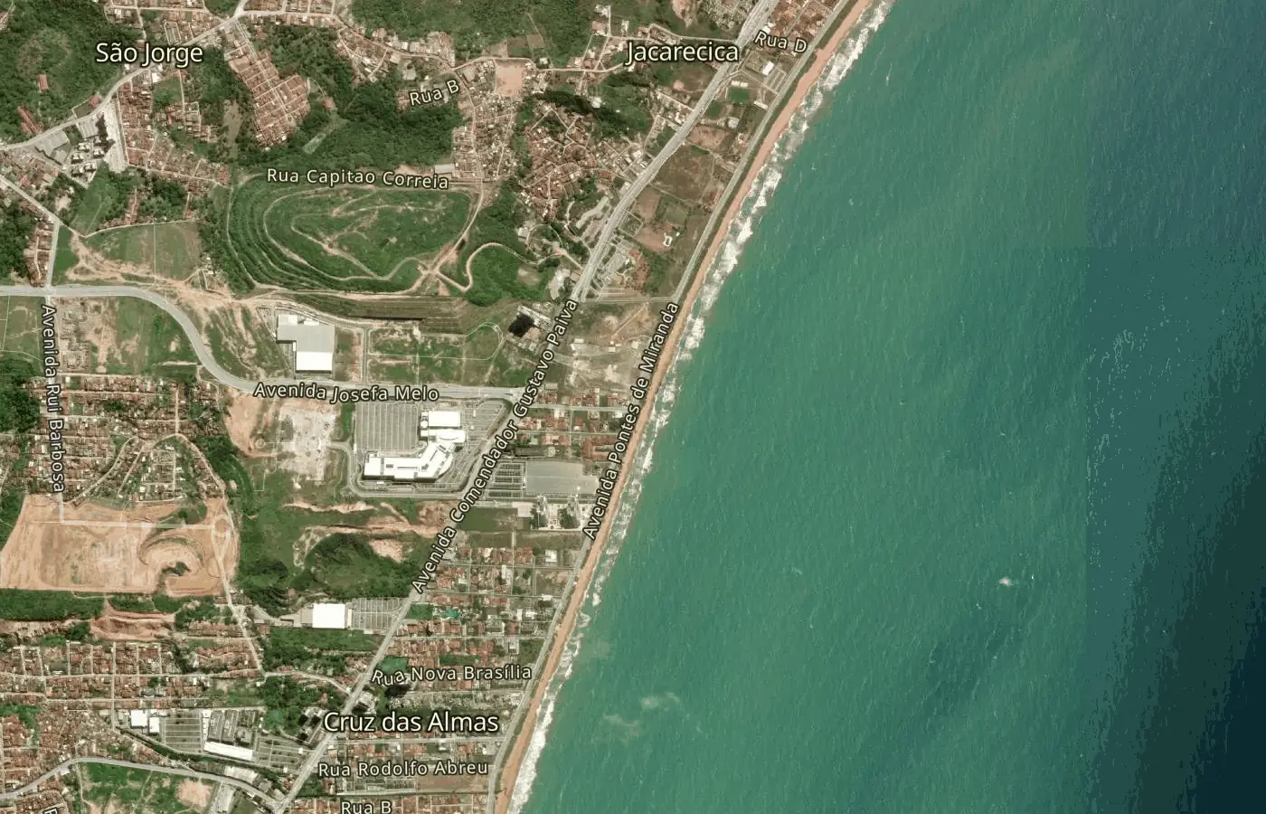 Mapa da região do Altimus Beira-Mar, em Cruz das Almas, Maceió — Alagoas