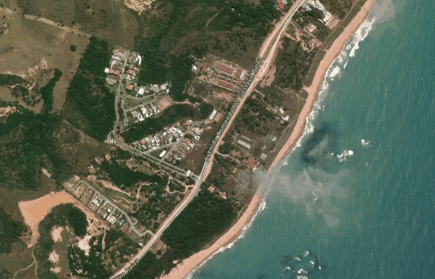 Mapa da região do Maison Plage, em Guaxuma, Maceió