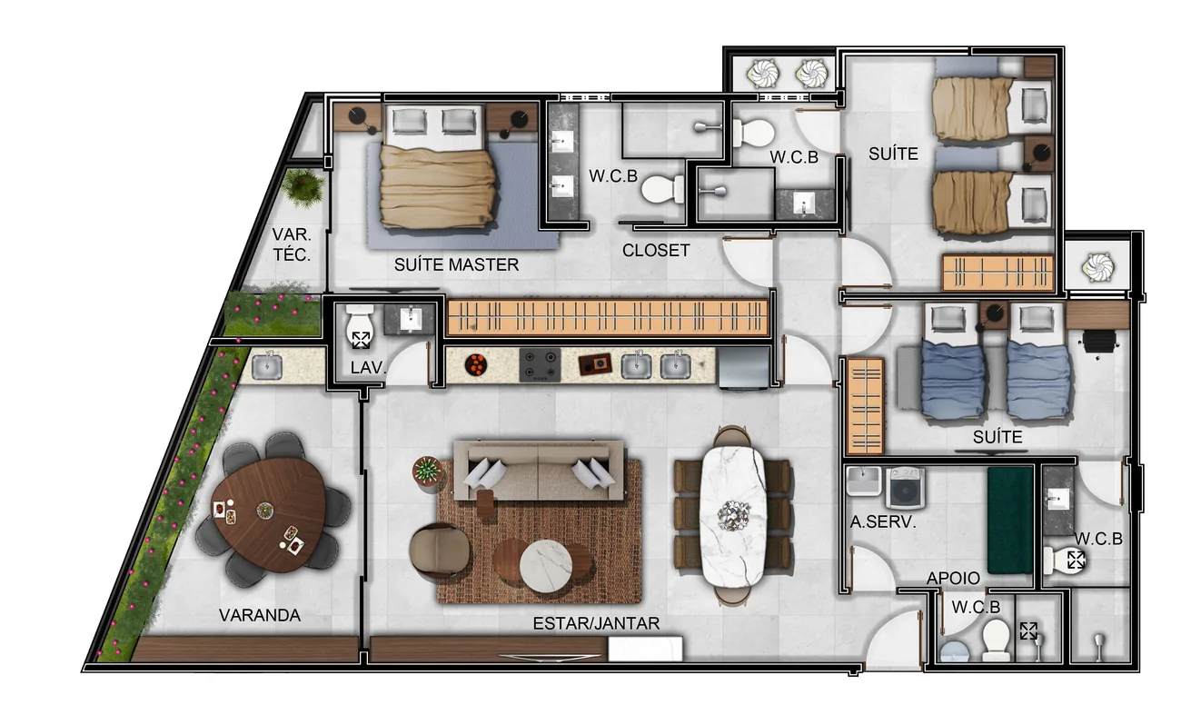 Corais — terminação 07, 138,67 m²